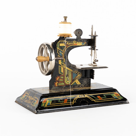 CHILDREN'S SEWING MACHINE in ORIGINAL BOX, Vulcan Minor, 1950s