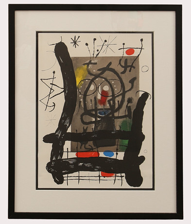 JOAN MIRÓ. Efter, färglitografi från Derriere le Miroir, nr 151-152. År 1965. på auktion hos Limhamns Auktionsbyrå