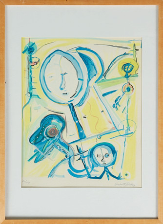 HERBERT GENTRY. Figurkomposition, Färglitografi, signerad och numrerad 98/150. på auktion hos Göteborgs Auktionsverk