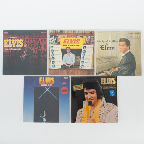 ELVIS PRESLEY. Vinylskivor, 5 stycken. på auktion hos Laholms Auktionskammare