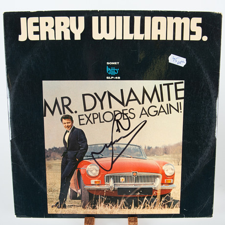 JERRY WILLIAMS. Vinylskiva, "Mr. Dynamite Explodes Again!". på auktion hos Laholms Auktionskammare