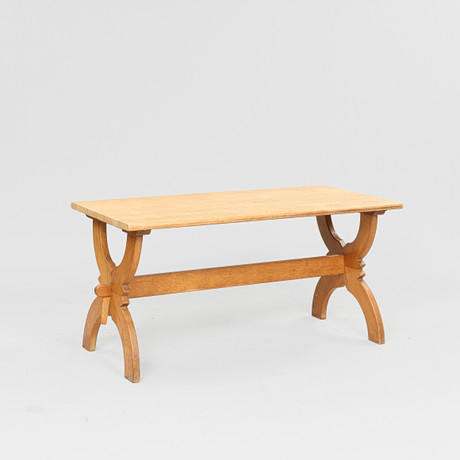 Rektangulärt soffbord i massiv ek, Kjærnulf-stil, Danmark, andra hälften av 1900-talet.