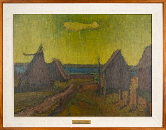 INGVAR HÄLLGREN. Olja på pannå, signerad, landskapsmotiv. på auktion hos Norrlands Auktionsverk
