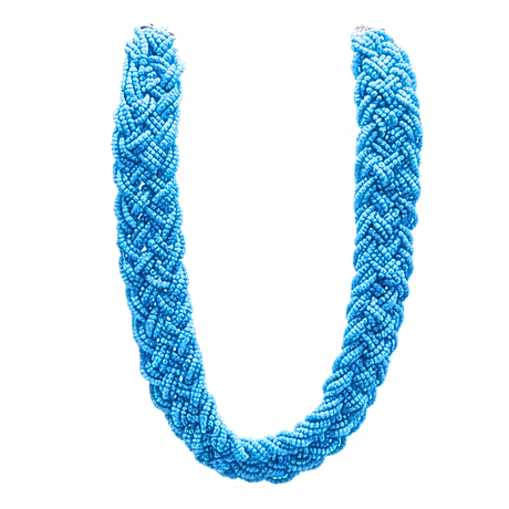 LJUSBLÅTT HALSBAND MED KARBINLÅS.