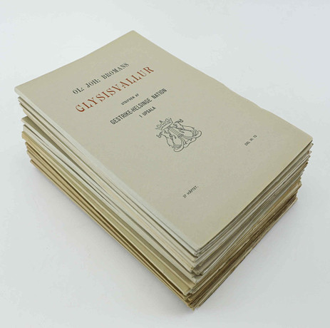 OLOF BROMAN. "Glysisvallur", 24 häften, Gestrike-Helsinge Nation i Upsala, Uppsala, 1920-53. på auktion hos Hälsinglands Auktionsverk