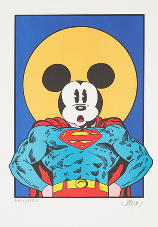 PETTER THOEN. "Super Mickey", färglitografi, signerad, numrerad EA.XI/XXXIV. på auktion hos Stockholms Auktionsverk Sickla