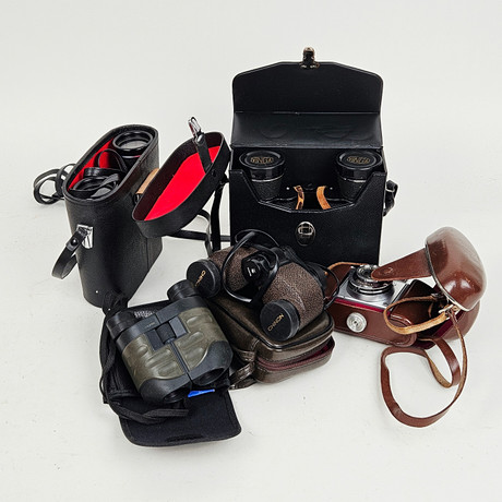 KAMERA OCH KIKARE, 5 delar, bland annat Zeiss, Vanguard, Chinon.