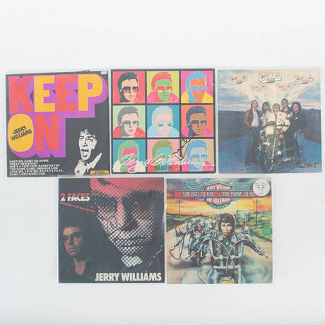 JERRY WILLIAMS. Vinylskivor, 5 stycken, signerade. på auktion hos Laholms Auktionskammare