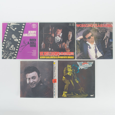 JERRY WILLIAMS. Vinylskivor, 5 stycken, signerade. på auktion hos Laholms Auktionskammare