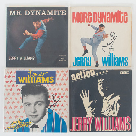 JERRY WILLIAMS. Vinylskivor, 4 stycken, signerade. på auktion hos Laholms Auktionskammare