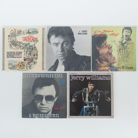 JERRY WILLIAMS. Vinylskivor, 5 stycken, varav 1 signerad. på auktion hos Laholms Auktionskammare