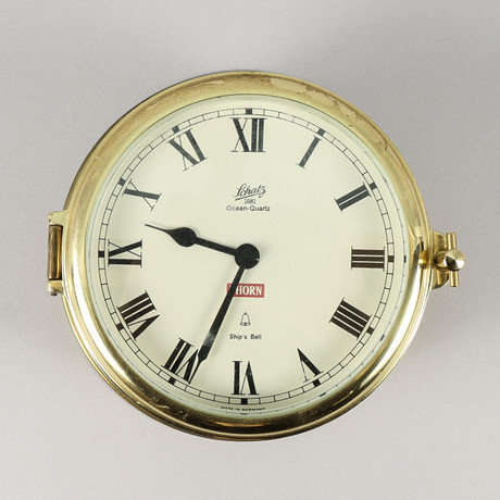 A brass ship clock, Schatz, Royal Mariner, Germany 20th century