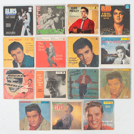 ELVIS PRESLEY. Singlar 7", 15 stycken. på auktion hos Laholms Auktionskammare