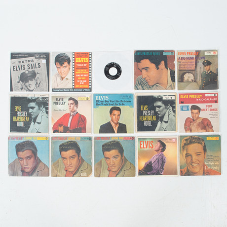 ELVIS PRESLEY. Singlar 7", 15 stycken. på auktion hos Laholms Auktionskammare
