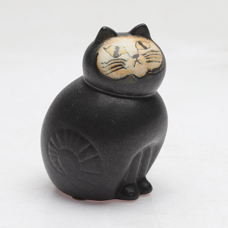 LISA LARSON. Figurin, stengods, "Mia mini", katt.