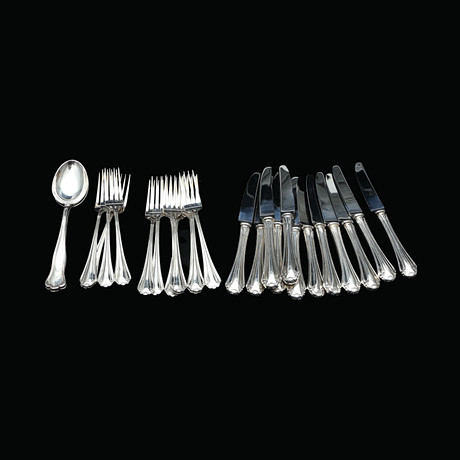 BESTICK, Sofia, 26 delar, nysilver, 1900-tal. på auktion hos Kalmar Auktionsverk