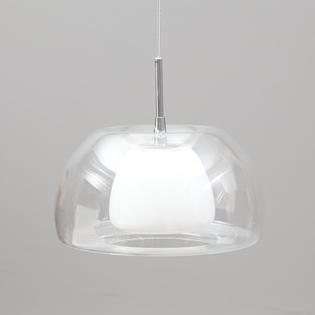 TAKLAMPA, med munblåst glas, Belid T1080-18. på auktion hos Kalmar Auktionsverk