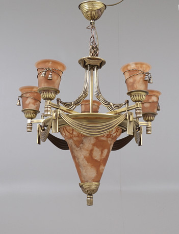 TAKLAMPA, metall, glas, 1900-talets andra hälft. på auktion hos RA Auktionsverket Norrköping