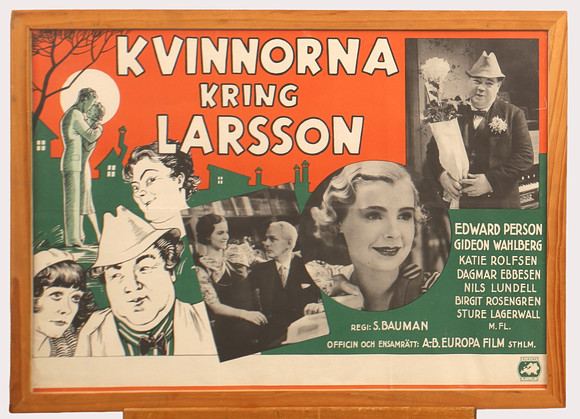 FILMAFFISCH, "Kvinnorna kring Larsson", originaltryck, Edvard Persson. på auktion hos Limhamns Auktionsbyrå