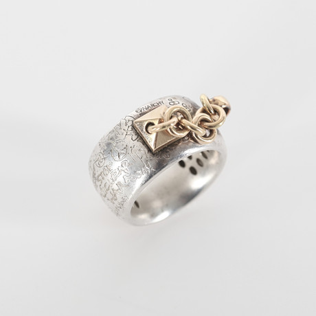 HÅKAN ORRLING. f 1971, Ring "Nubien Heritage Graffiti", silver och 18K guld, Art Metall, Helsingborg. på auktion hos Auktionsverket Engelholm