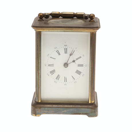 MATTHEW NORMAN. Table clock/travel clock, brass, model 
