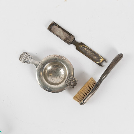 SAMLING SILVER, 3 delar, 1800-/1900-tal, silver.