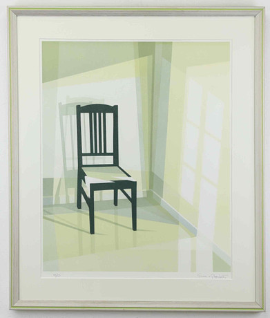 GUNNAR VON GEGERFELT. Färglitografi, Ensam stol, signerad, numrerad 48/60.