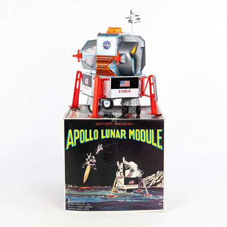 PLÅTLEKSAK, "Apollo Lunar Module", Daishin. Japan. på auktion hos Karljohan Auktioner