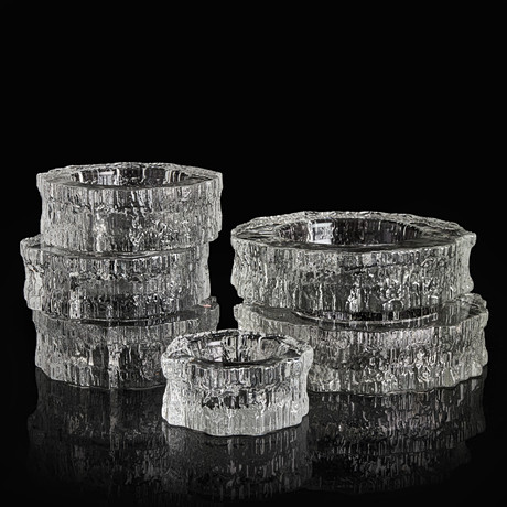 TAPIO WIRKKALA. Glasfat, 6 st, "Aslak", Iittala, 1970-tal. på auktion hos Crafoord Auktioner Stockholm