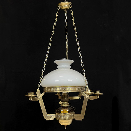 TAKFOTOGENLAMPA, gulmetall & glas, jugend, 1900-tal. på auktion hos Roslagens Auktionsverk