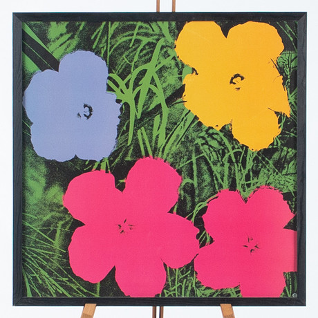 ANDY WARHOL. EFTER. "Flowers", offsettryck, teNeues, Tyskland, 1993. på auktion hos Laholms Auktionskammare