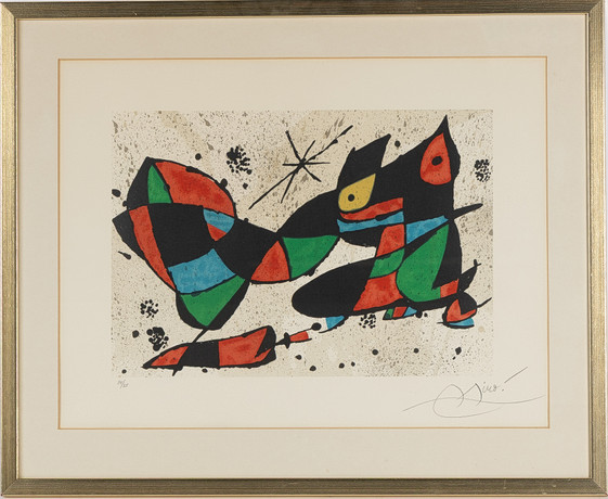 JOAN MIRÓ. "Obra Grafica (1978)", färglitografi. på auktion hos Stockholms Auktionsverk Helsingborg