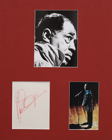 AUTOGRAF. DUKE ELLINGTON (1899-1974). AMERIKANS JAZZMUSIKER, PIANIST OCH KOMPOSITÖR. på auktion hos Crafoord Auktioner Lund