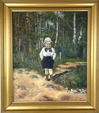 OIDENTIFIERAD KONSTNÄR, olja på duk, pojkporträtt, signerad H. Andersson samt daterad 1919. på auktion hos Roslagens Auktionsverk