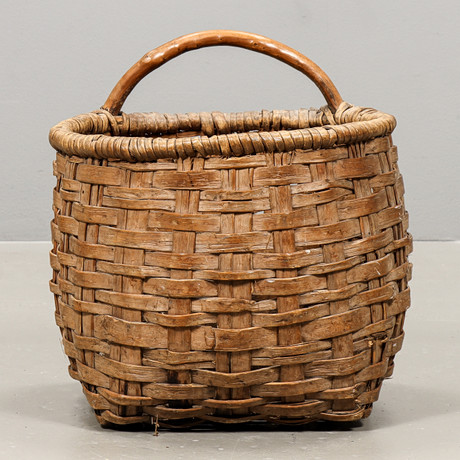 KORG, näverkorg/ spånkorg, stor modell, 1900-tal. Möbler - Övrigt