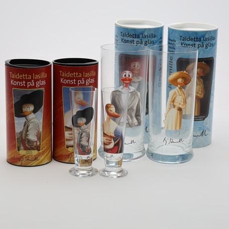 KAJ STENVALL. GLAS 4 st Rizenhoff. på auktion hos Höörs Auktionshall