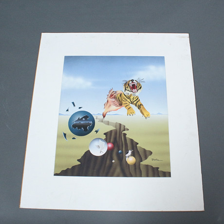 MICHAEL BEDARD. “Sitting duck”, color graphic, signed. Art