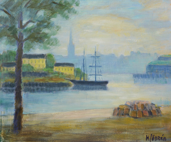 HADAR JÖNZÉN. Stockholmsmotiv, olja på duk, signerad. på auktion hos Formstad Auktioner