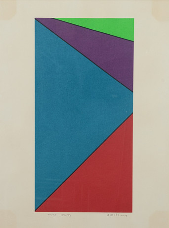 OLLE BAERTLING. "Ayare", färgserigrafi, signerad, numrerad 64/125 samt daterad 1972-77. på auktion hos Formstad Auktioner