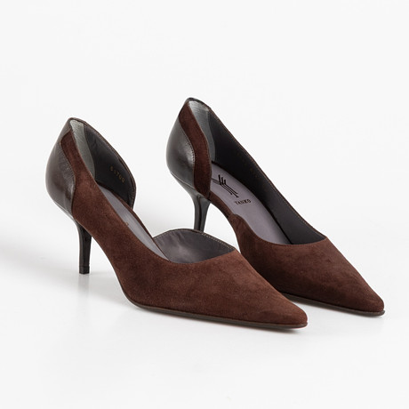 YANKO, pumps, mocka, elegant, chocolate, st. 5,5 (38,5). på auktion hos Stockholms Auktionsverk Helsingborg