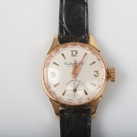 DAMARMBANDSUR, Cristal Watch, förgyllt stål, 1900-talets mitt. på auktion hos Helsingborgs Auktionskammare