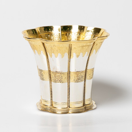 MARGRETHEBÄGARE, delvis förgyllt sterlingsilver, Edvard Andersen, Danmark. på auktion hos Stockholms Auktionsverk Helsingborg