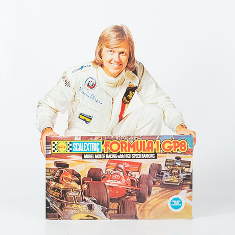 RONNIE PETERSON. Butiksdisplay/reklampappfigur, för scalextric bilbana.