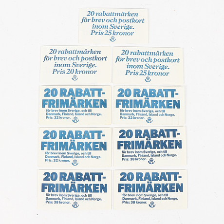 RABATTFRIMÄRKEN 9 häften. på auktion hos Karlstad Hammarö Auktionsverk