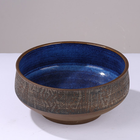 SVEN BOLIN. Vase, teilweise unglasiertes Steingut, signiert, Höganäs. Keramik & Porzellan - Europäisch