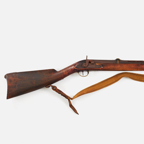 SLAGLÅSGEVÄR. Svensk, oktagonalt kammarstycke, 1800-talets första hälft. på auktion hos Stockholms Auktionsverk Sickla