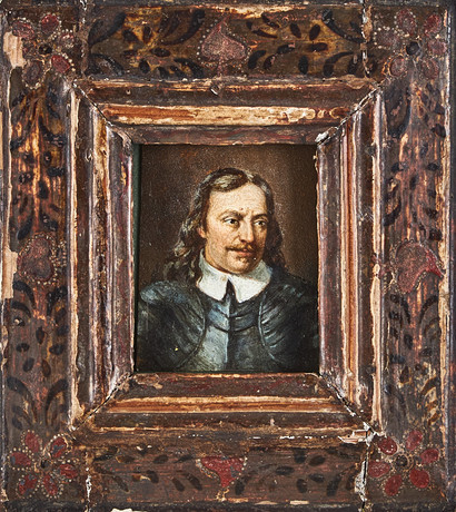 OIDENTIFIERAD KONSTNÄR. Porträtt av Oliver Cromwell (1599-1658), 1800-tal, olja på pannå. på auktion hos Stockholms Auktionsverk Magasin 5