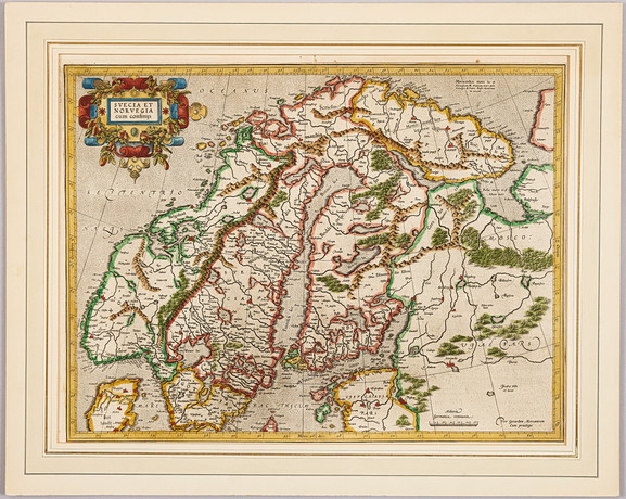 KARTA ÖVER SKANDINAVIEN AV MERCATOR, ca 1630. på auktion hos Stockholms Auktionsverk Magasin 5