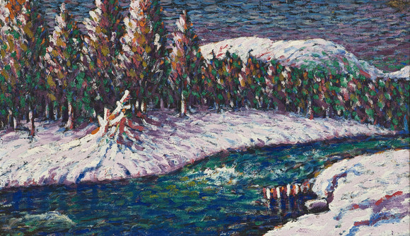 HELMER HERTZHOFF (1873-1958). Vinterlandskap, Värmland., signerad, olja på duk, Rammått: 63 x 102 cm. på auktion hos Crafoord Auktioner Stockholm