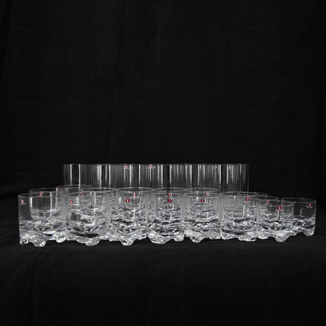 TAPIO WIRKKALA. Glasservis, 29 delar, "Gaissa", Iittala, Finland.